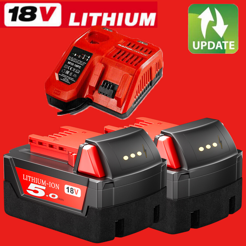 18 Volt For -Milwaukee Fit M-18 Lithium ion Compact Battery 5.0Ah 48-11-1820 NEW