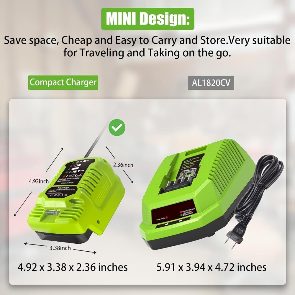 MINI Fast Battery Charger for Greenworks 40V Charger Station with LED Indicator
