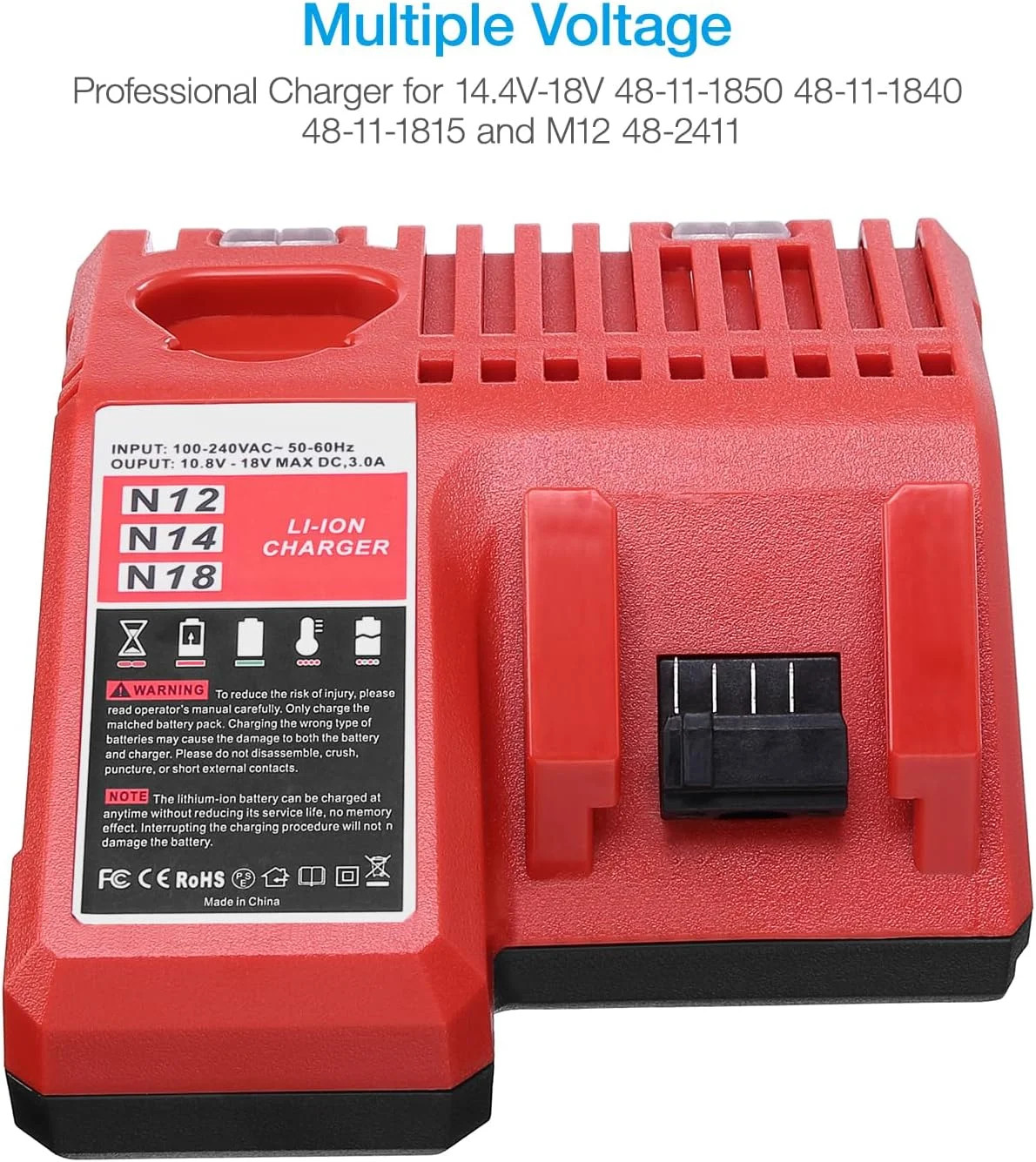 Powerextra 18V Replacement Rapid Charger for Milwaukee M12 & for M18, Compatible