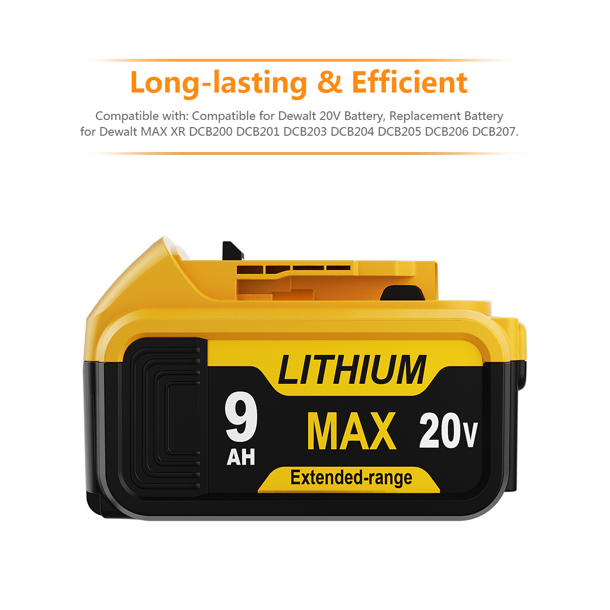 Pack For DeWalt 20V 20 Volt Max 9.0AH Lithium Ion Battery DCB206-2 DCB205-2 NEW