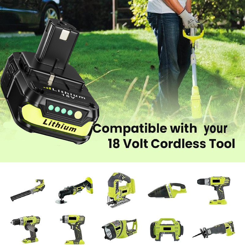 2Pack For RYOBI 18V ONE+ plus Lithium Battery RBL1815 RBL1810 P108 P102 P107 109