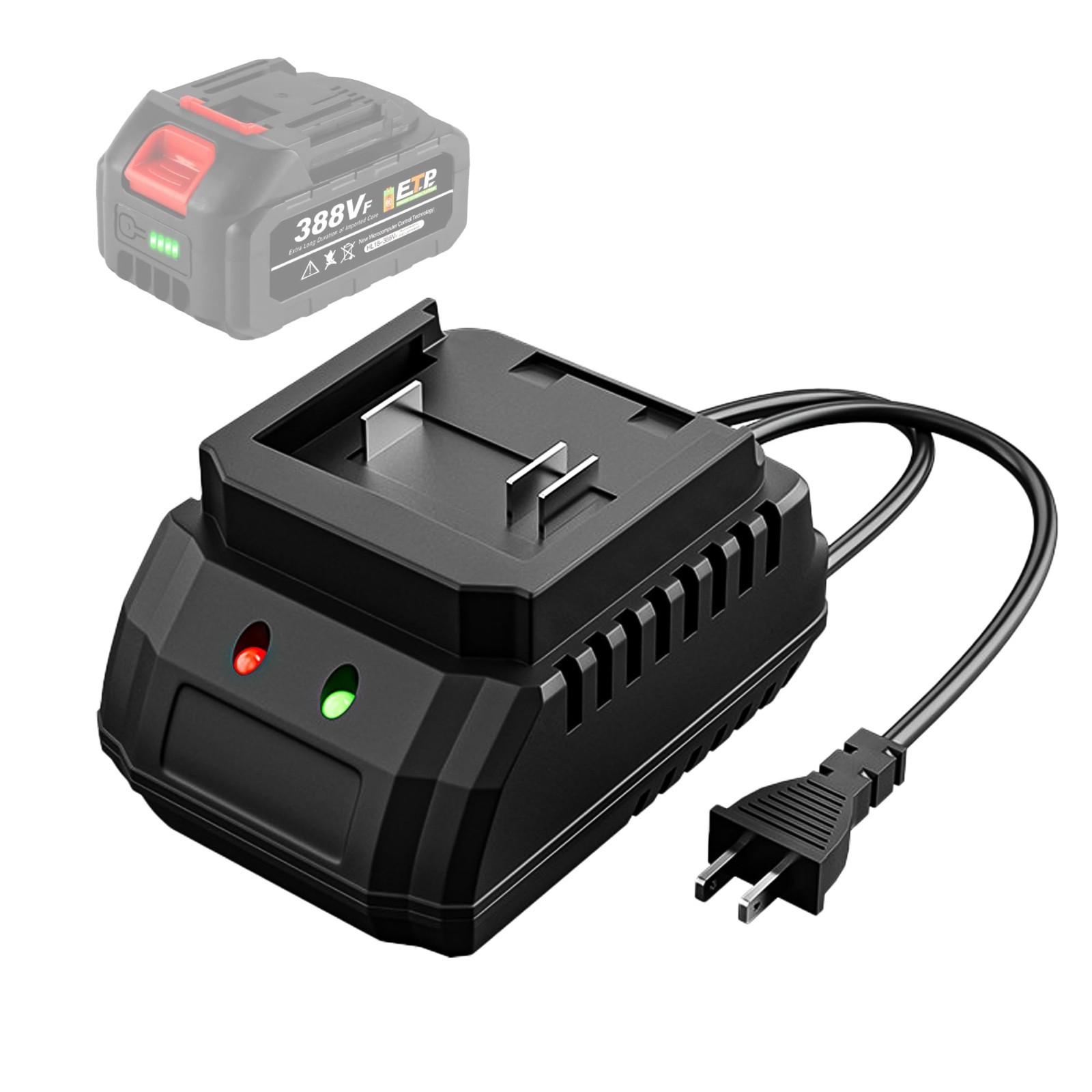 21V Fast Battery Charger Base, Single Port Rapid Charger for 21V Lithium-Ion Bat