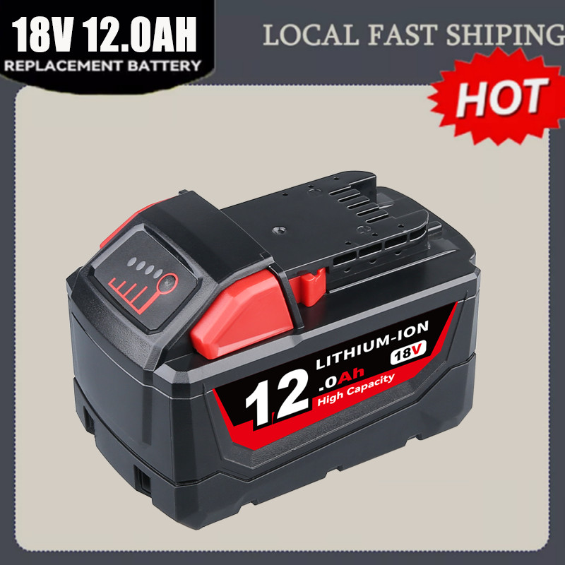 12.0AH For Milwaukee For M18 18V Lithium High Capacity Battery 48-11-1880 Tool