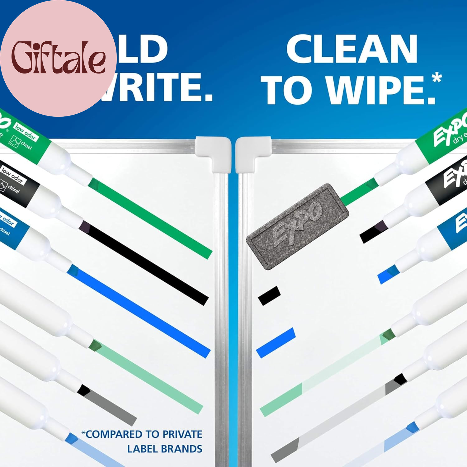 EXPO Dry Erase Markers, Low Odor Ink, Assorted Colors, Chisel Tip, 12 Count