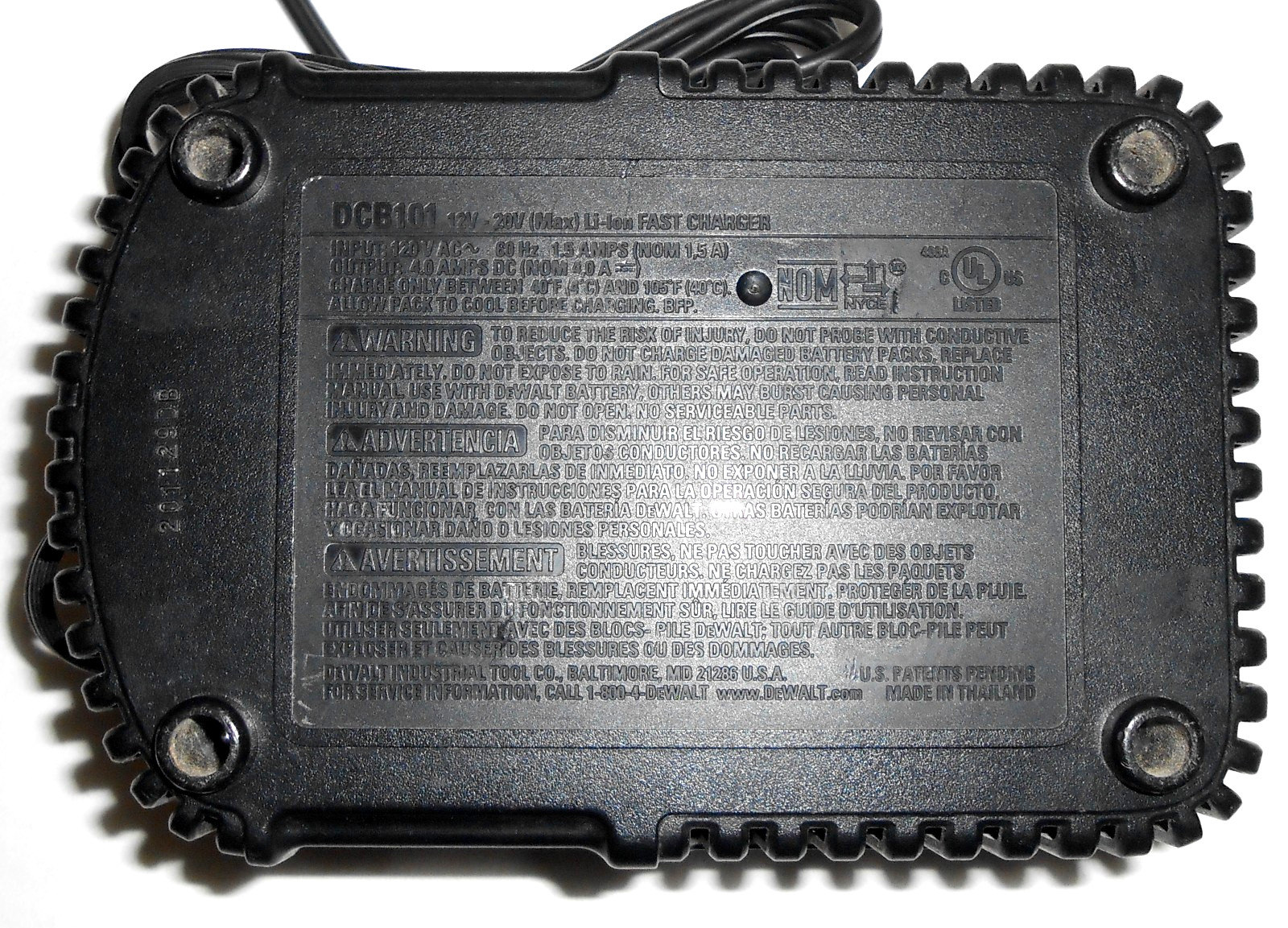 Genuine DCB101 DeWalt 12V MAX / 20V MAX Lithium Battery Fast Charger Li-Ion OEM