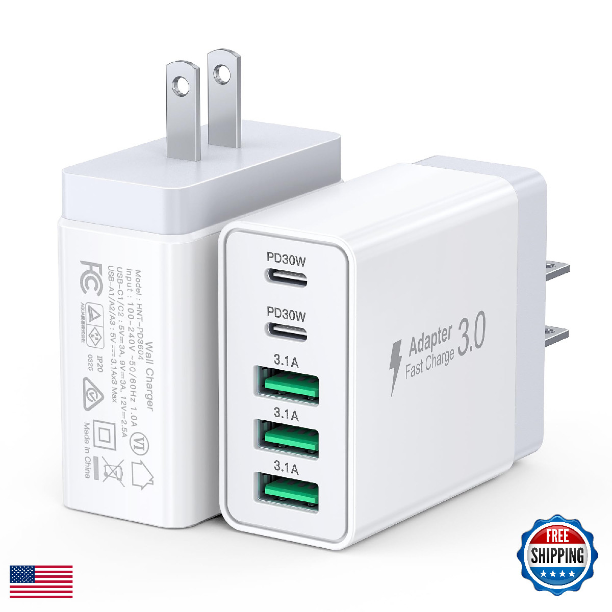 Csodince 60W Usb C Wall Charger Block 2Pack 5-Port C Charger Charging Block
