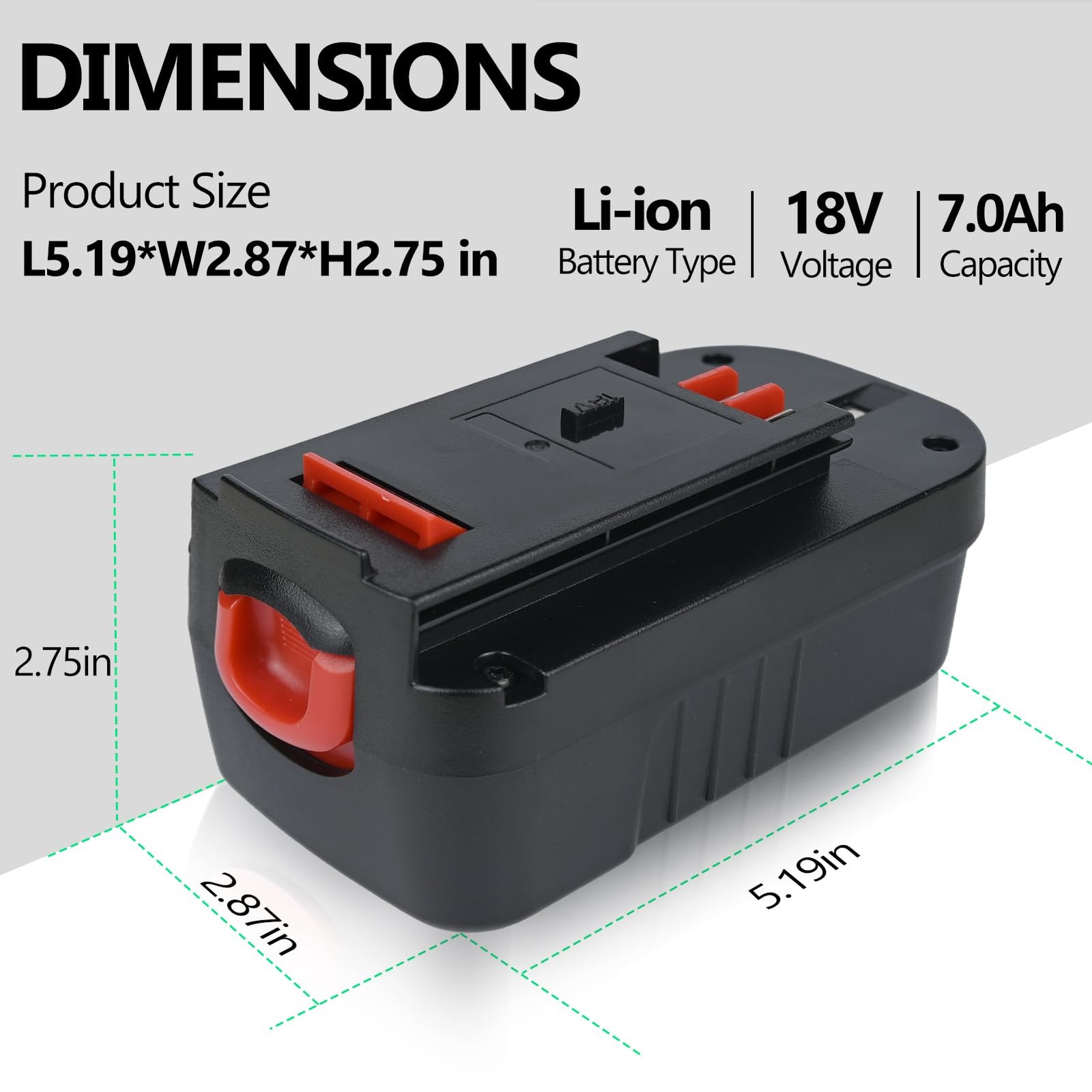 Xeanerol 18V 7.0Ah Hpb18 Lithium Battery Replacement For Black And Decker 18V