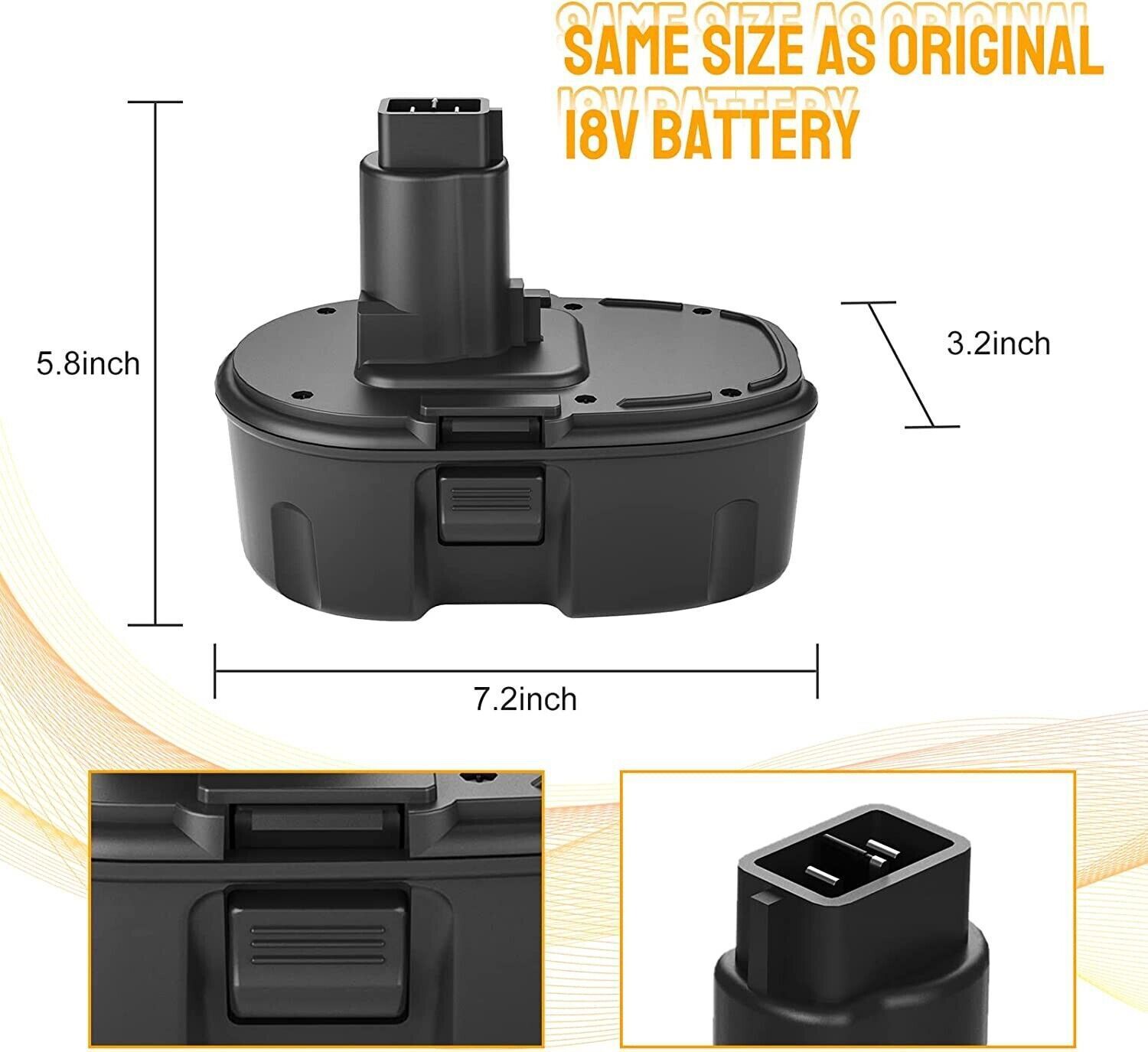 2 Pack 18 Volt XRP 3.6AH Battery For DEWALT DC9096-2 DC9098 DC9099 DC9096 DW9096