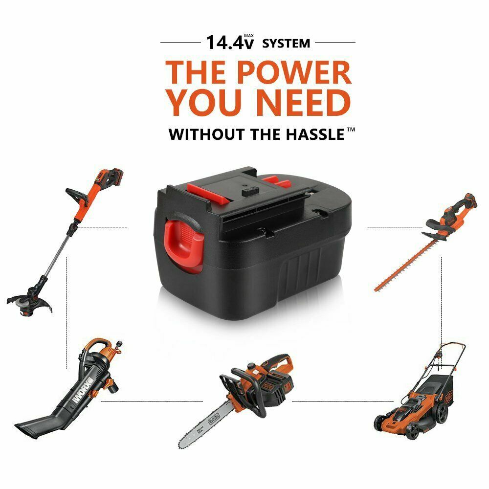 2-Pack for BLACK+DECKER 14.4V Slide Battery HPB14 FIRESTORM FSB14 499936-34 A14