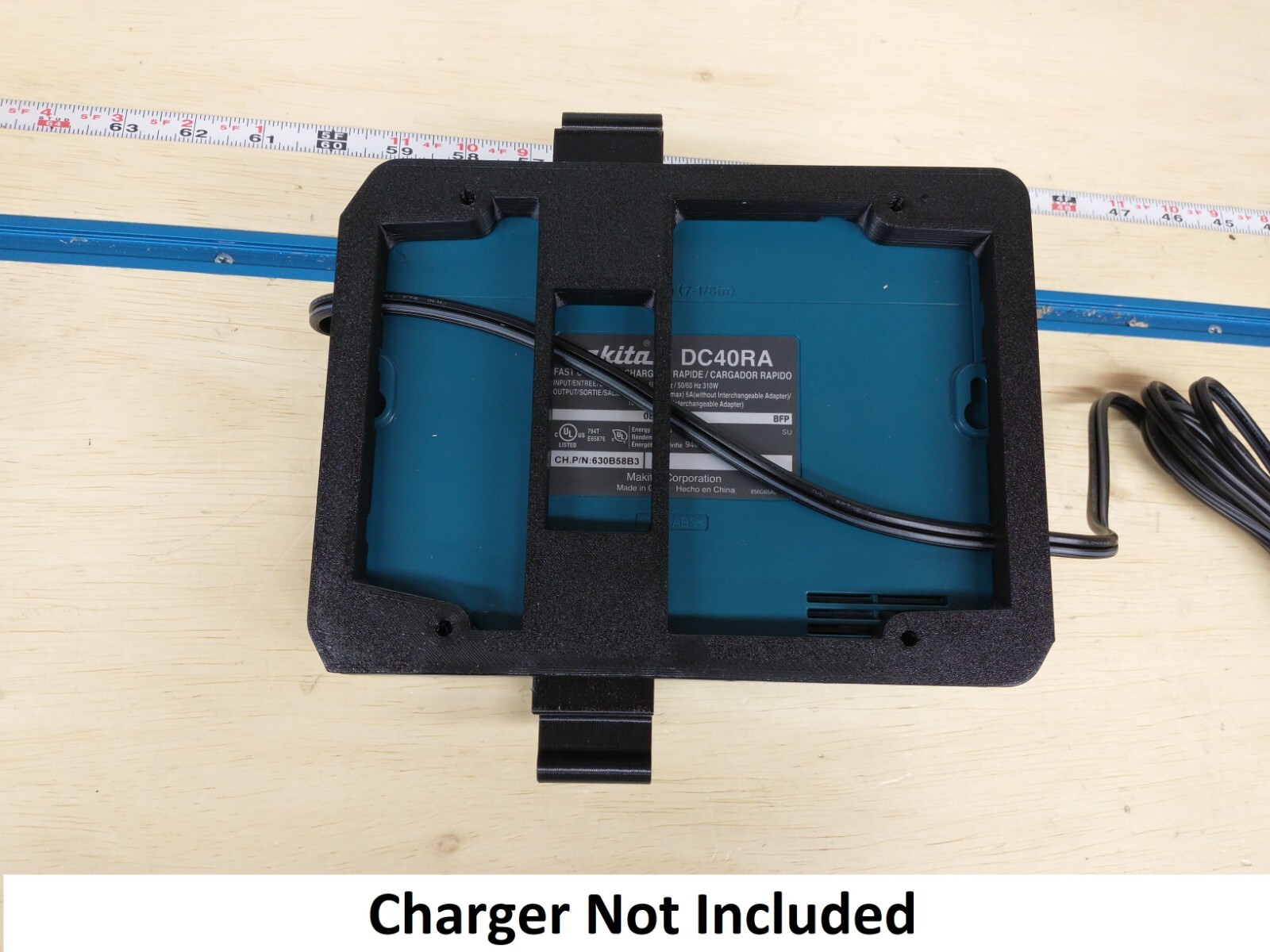 Wall Mount For Makita DC40RA Battery Charger, Made in USA