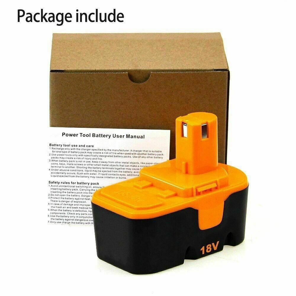 1-2Pack Replace for Ryobi Battery/Charger 18V PLUS 4.8Ah NIMH P100 13022 ABP1801
