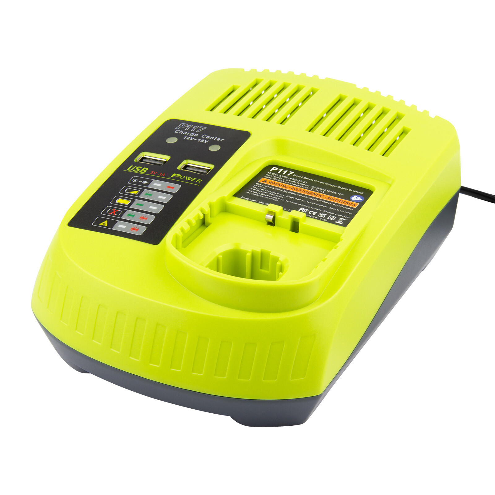 Fast Charger 18V LED For Ryobi One+ Plus P108 Li-ion Battery P117 P107 RB18L50