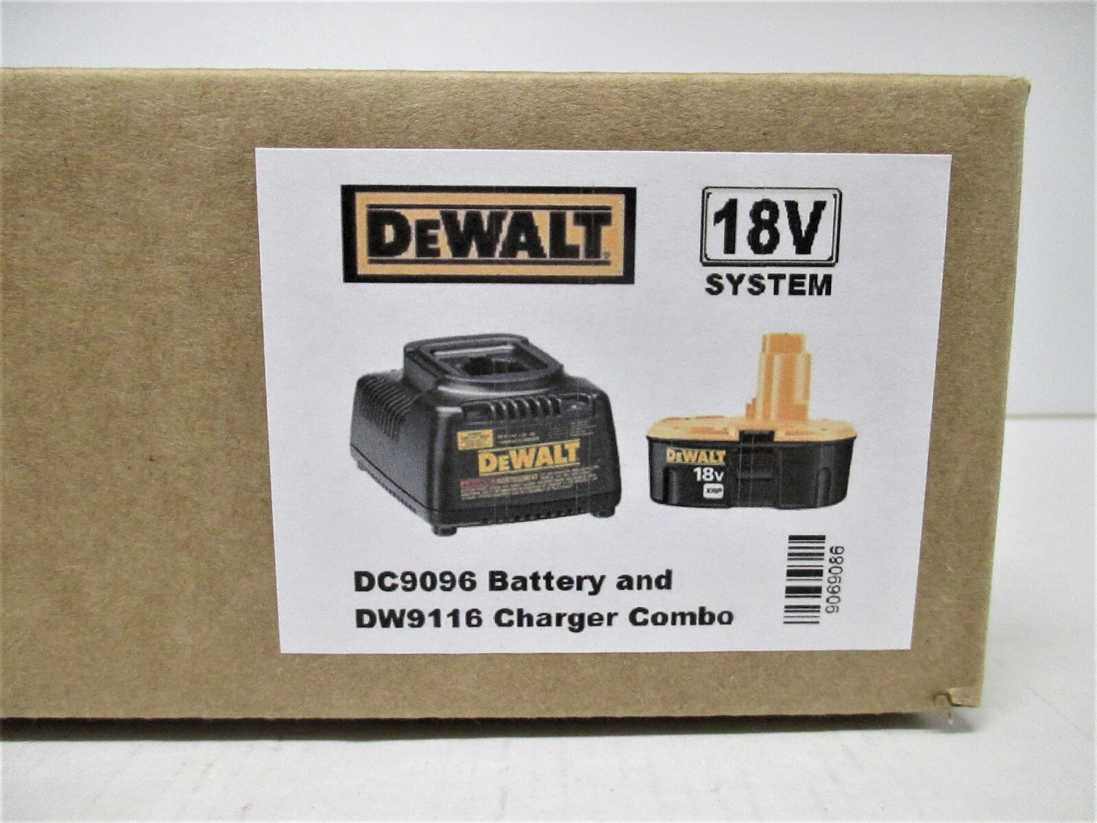 NEW Genuine DeWalt 18V Volt OEM XRP DC9096 Battery + DW9116 1-Hr Charger Set NIB