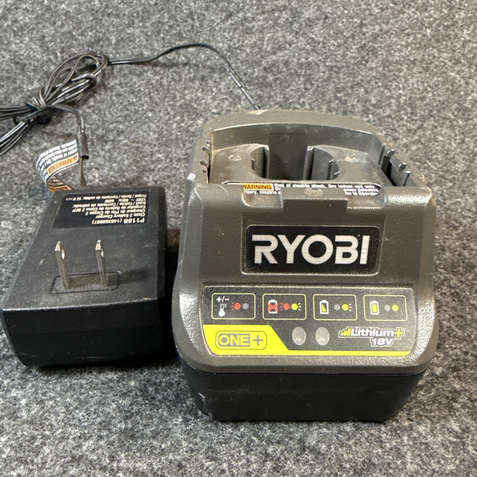 Ryobi P118B One+ 18V 18 Volt Lithium Ion Battery Charger