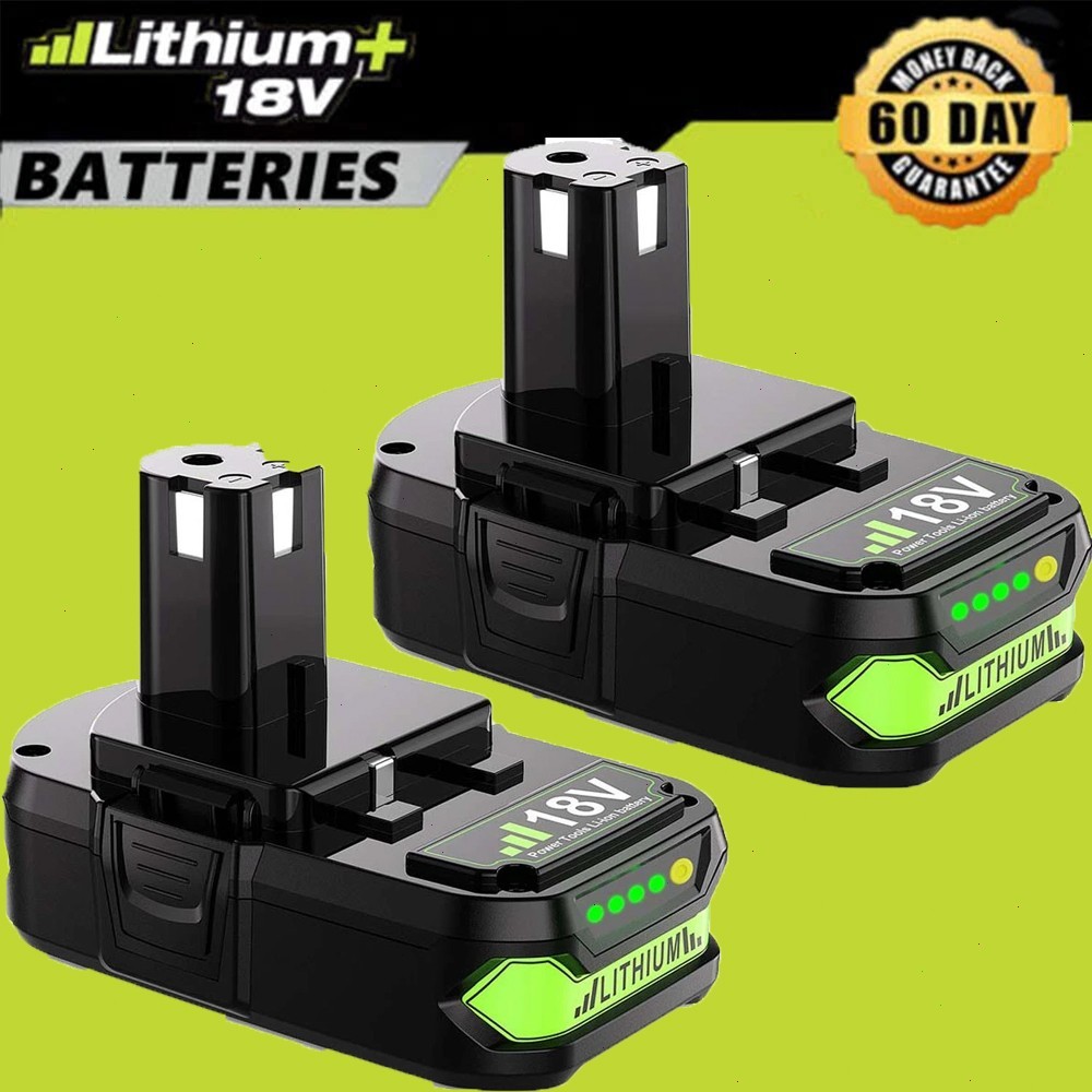 2X Battery For RYOBI P108 18V 8.0Ah One Plus / P117 Charger 18Volt High Capacity