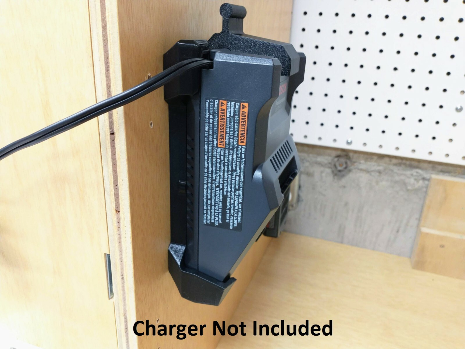 Wall Mount for Bosch GAL 18V-40 Charger with Optional 18V Battery Mounts