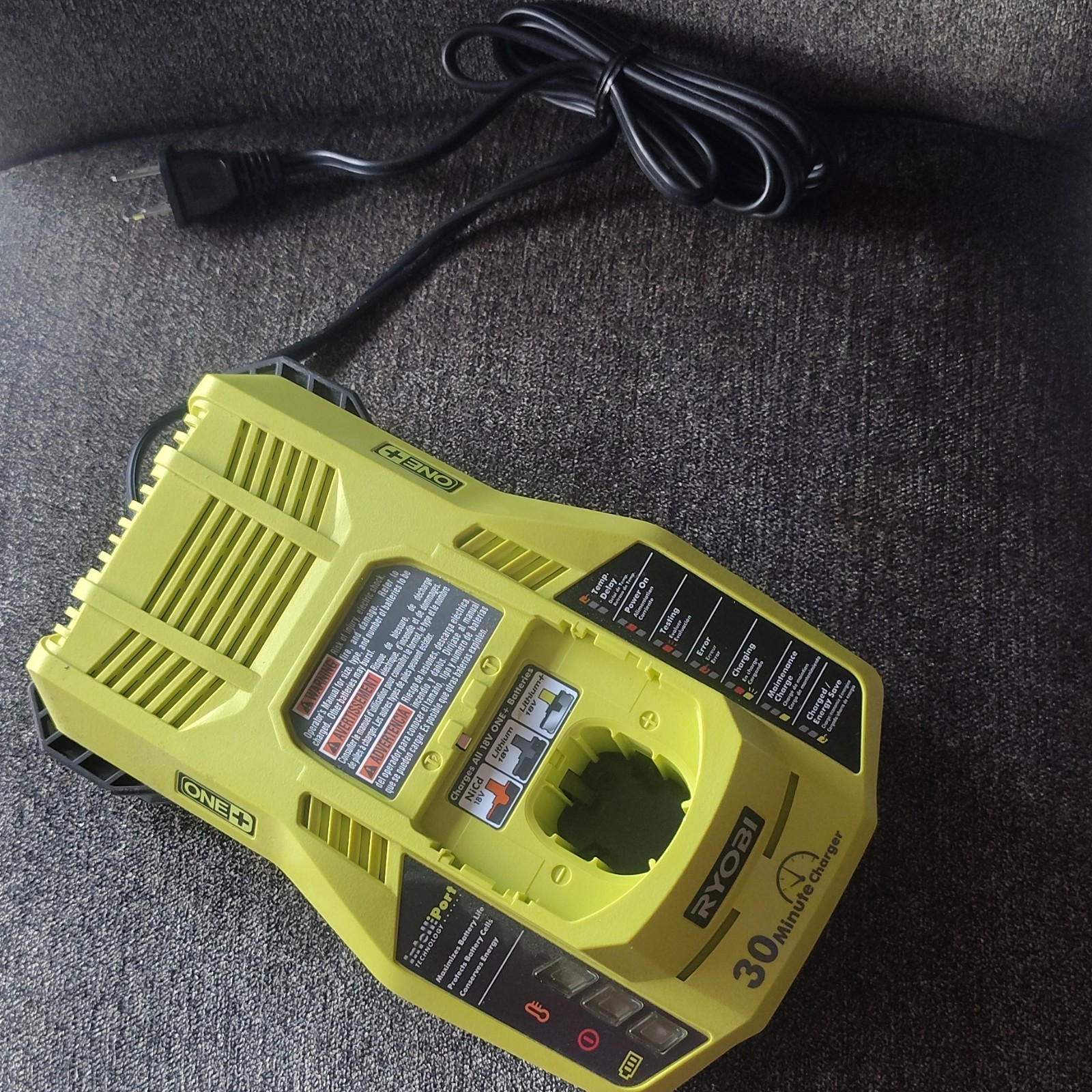 Ryobi ONE+ 18V 30-Minute Battery Charger P131 Green (1 Battery)