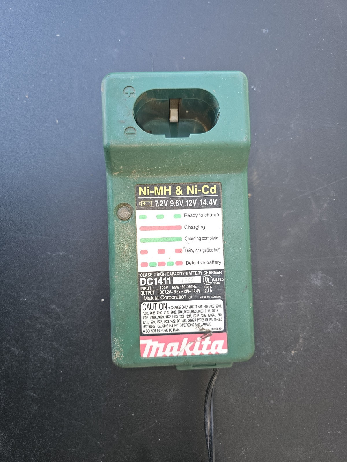 Makita DC1411 Ni-MH & Ni-Cd 7.2v 9.6v 12v 14.4v Battery Charger Genuine OEM