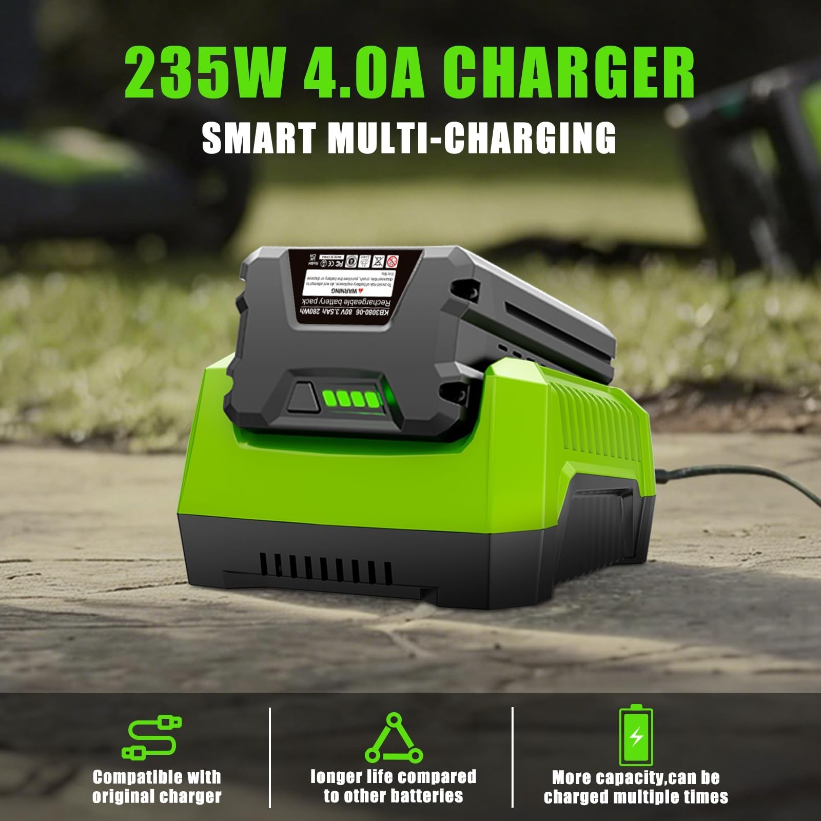 4.0A Rapid Charger for 80V Lithium-Ion Batteries – Compatible with GCH8040, GCH8