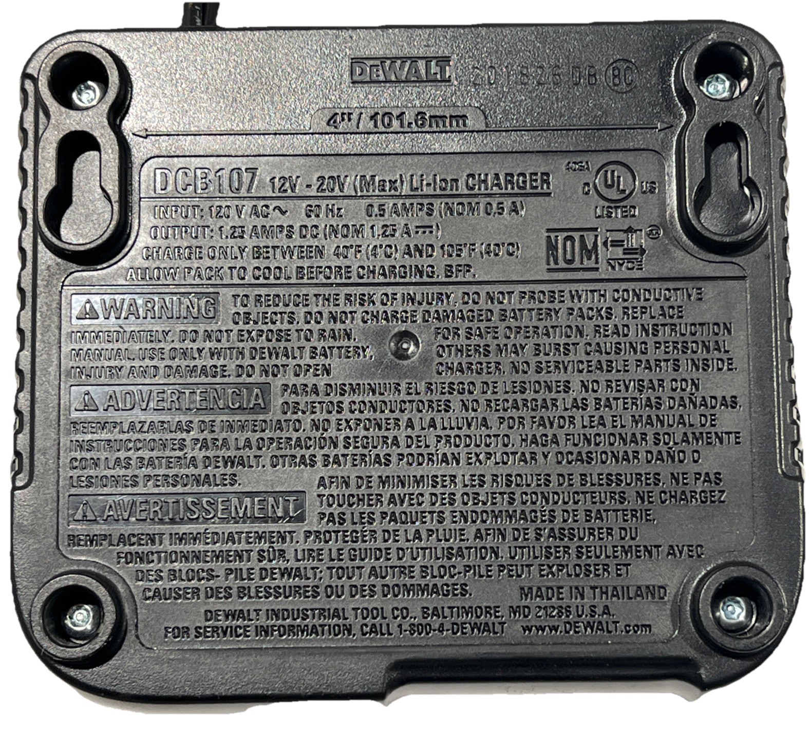 DEWALT DCB107 12V/20V MAX Li-Ion Battery Charger Single-Port Tested EUC