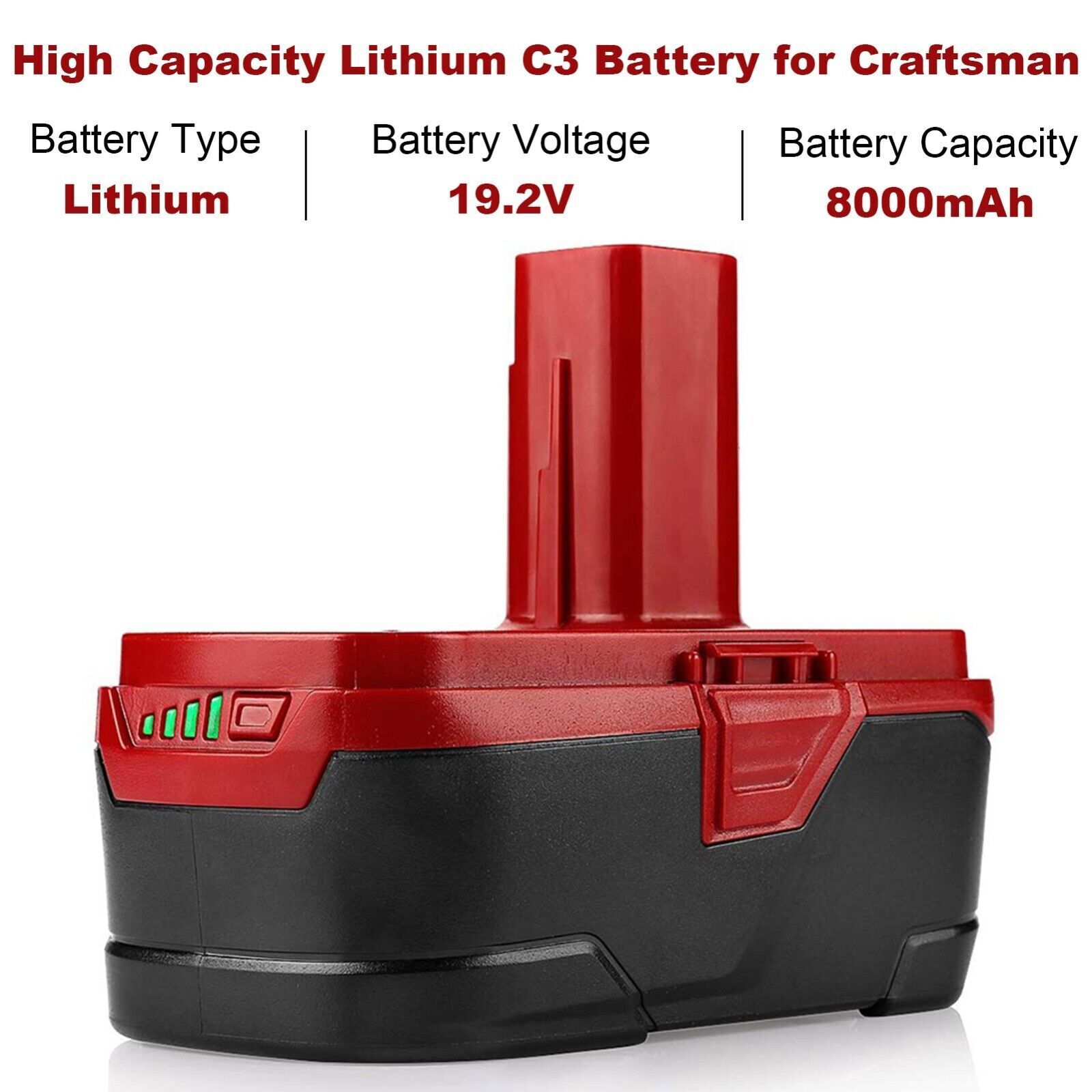 7.0Ah for Craftsman C3 XCP Lithium Ion Battery 19.2 Volt 130279005 PP2030 35702