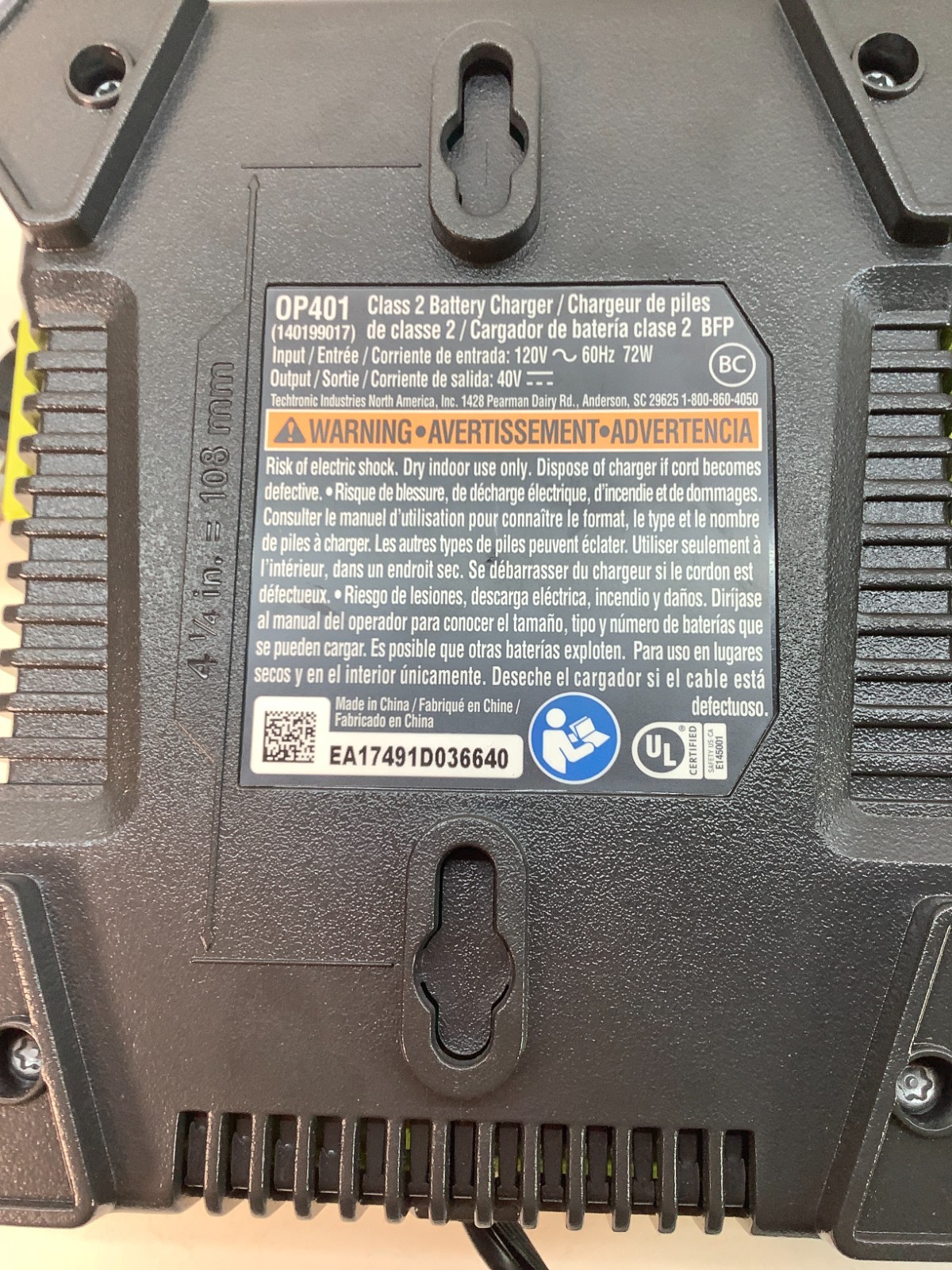 Lot of 3 Ryobi OP401 40V Lithium Battery Chargers OEM Tested Working