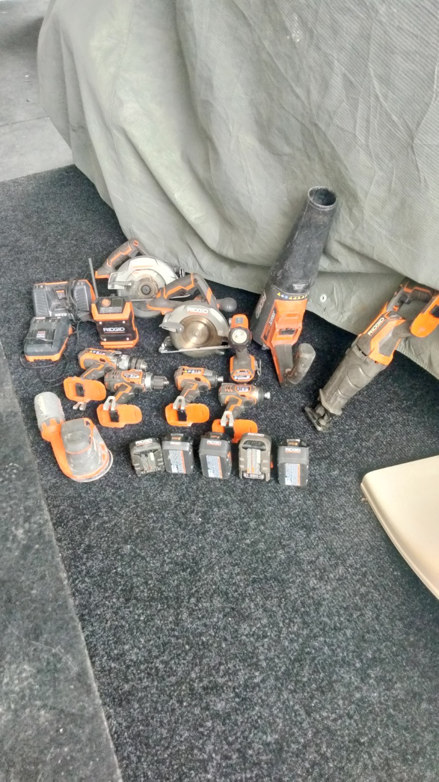 Home Depot, Ridge Brand 20volt Assorted Power Tools.