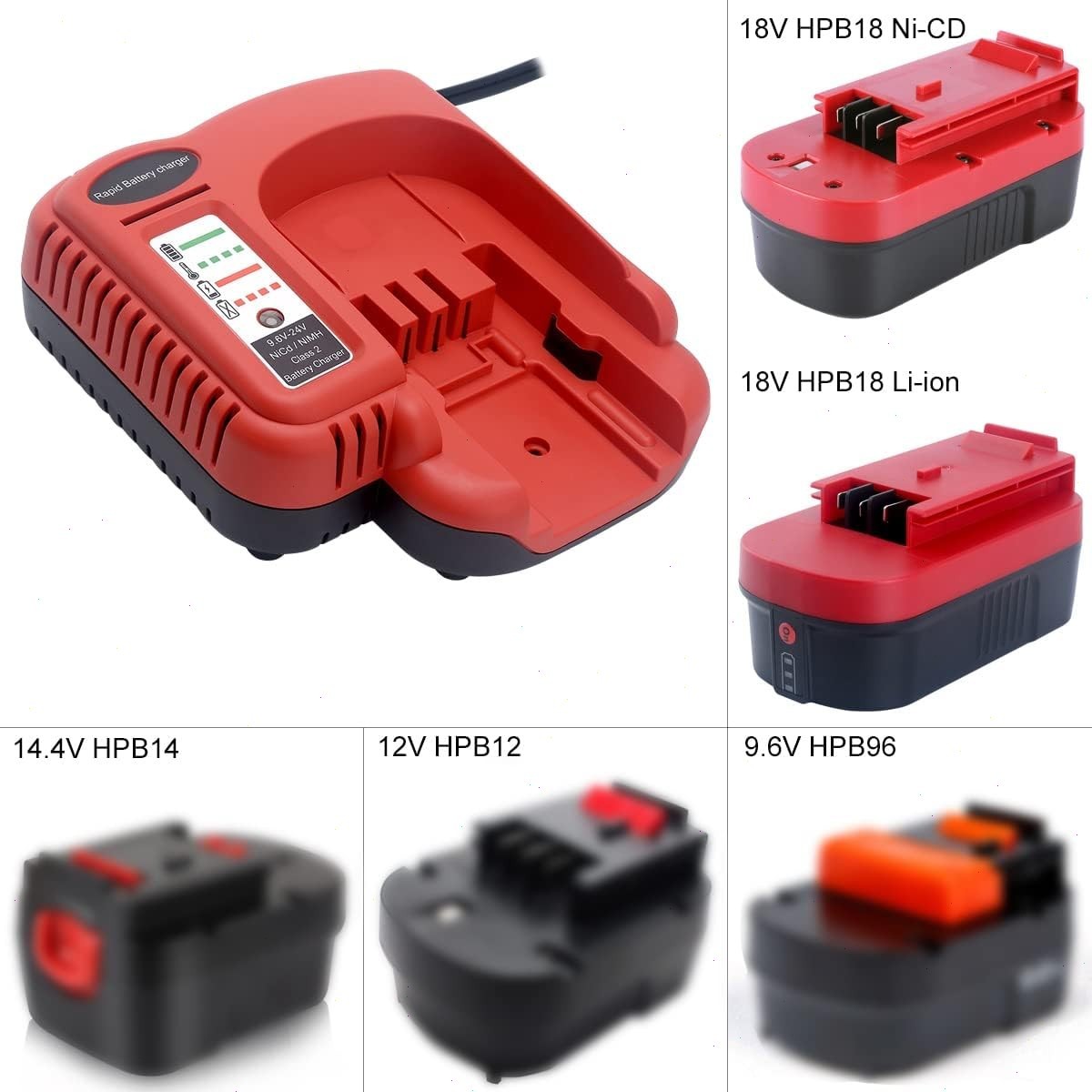 HPB18 18V HPB18-OPE 244760-00 18VOLT BATTERY /CHARGER FOR BLACK DECKER Replace