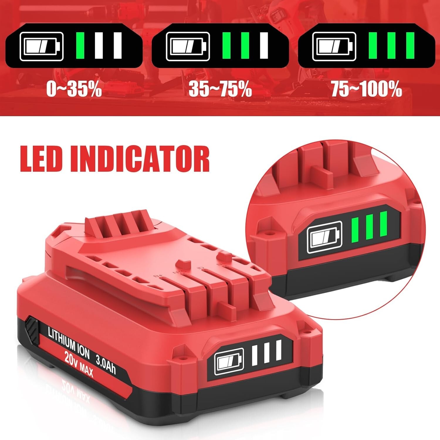 8.0Ah For Craftsman V20 20 Volt MAX Lithium Battery CMCB204 CMCB202 / Charger