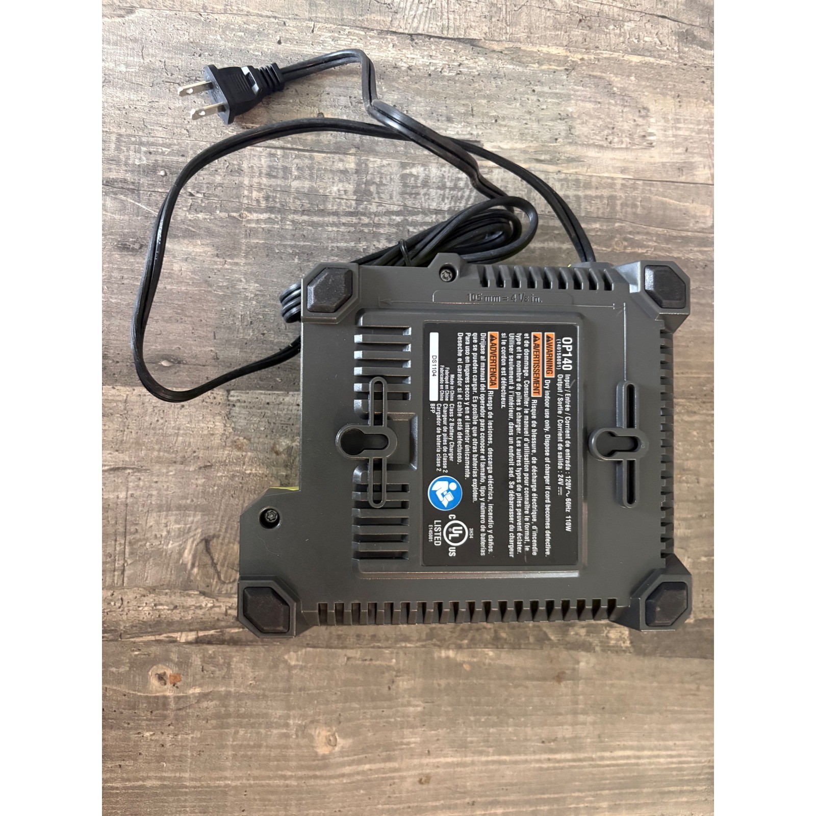Ryobi OP140 Lithium 24V Battery Charger 140156001 Hyper Green Gray Diagnostic