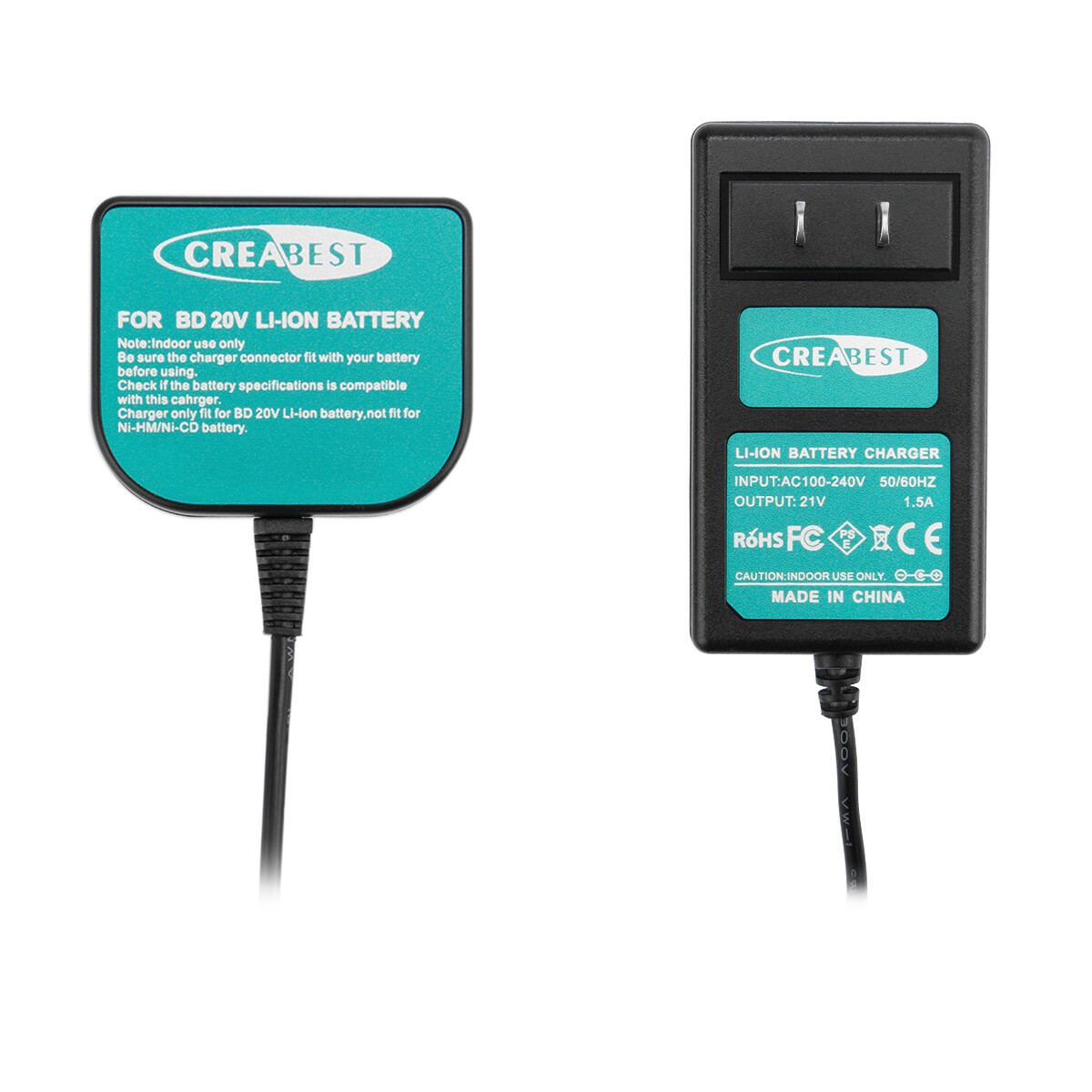 Charger for Black & Decker 20V Li-ion Battery LST220 LB20 LBX20 LBXR20 LBX4020