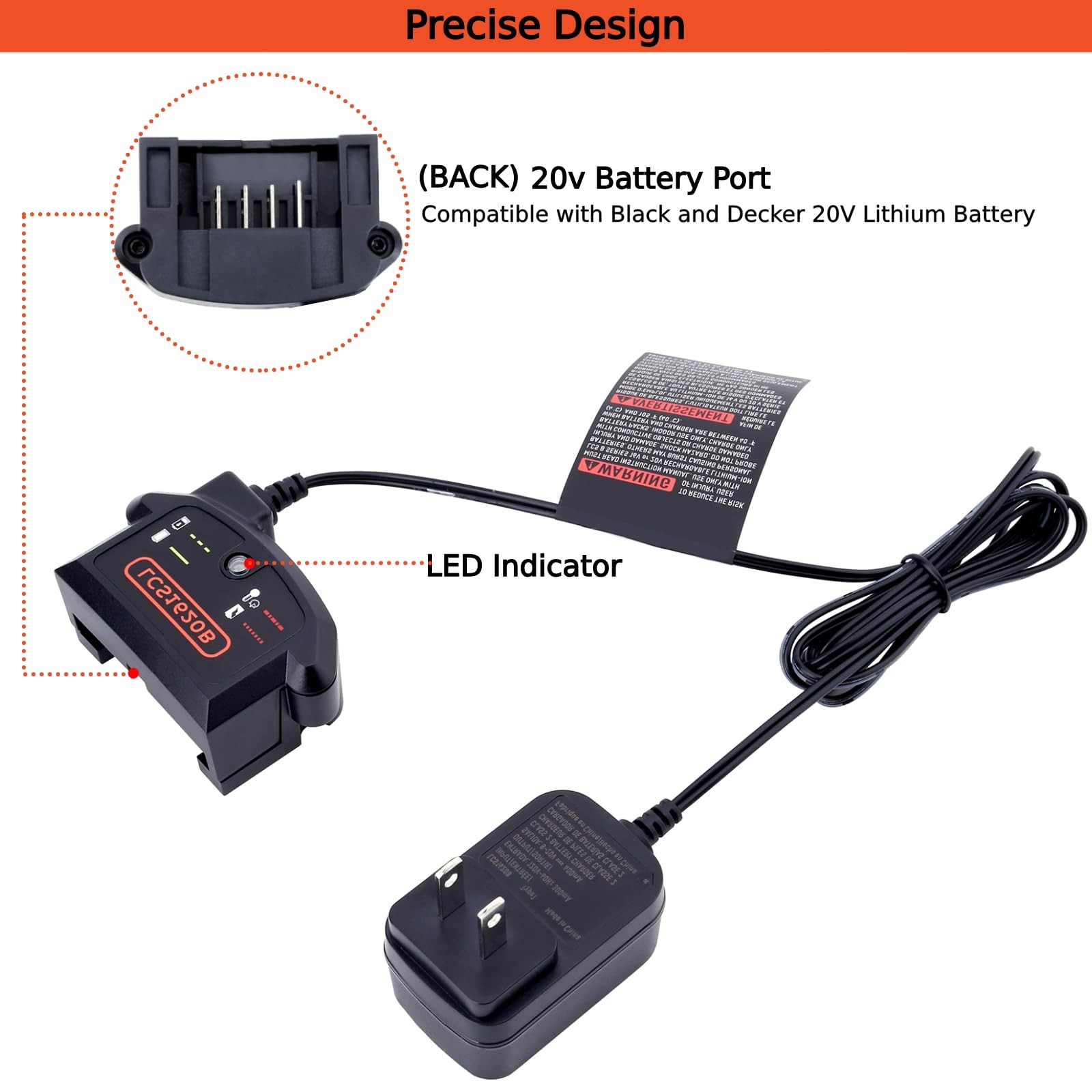 Tulepowceeng LCS1620B Charger Compatible with Black and Decker 20V 12V