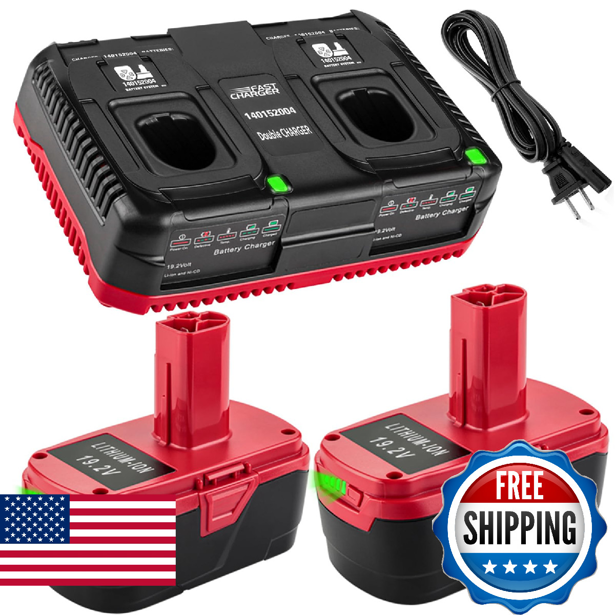 Antrobut 2Pack 6.5Ah Replacement Craftsman 19.2 Volt Battery Lithium Ion And
