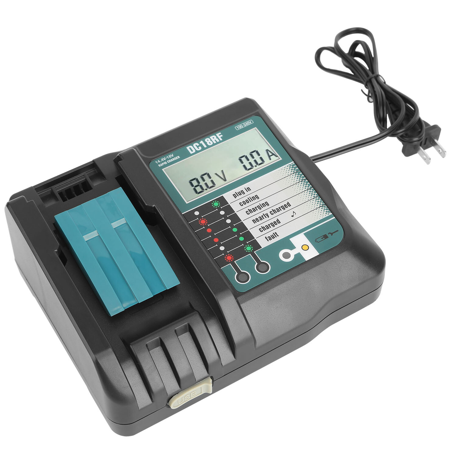 Fast Charger For Ma-14.4V/18V Battery,3.5A with USB Interface Charging
