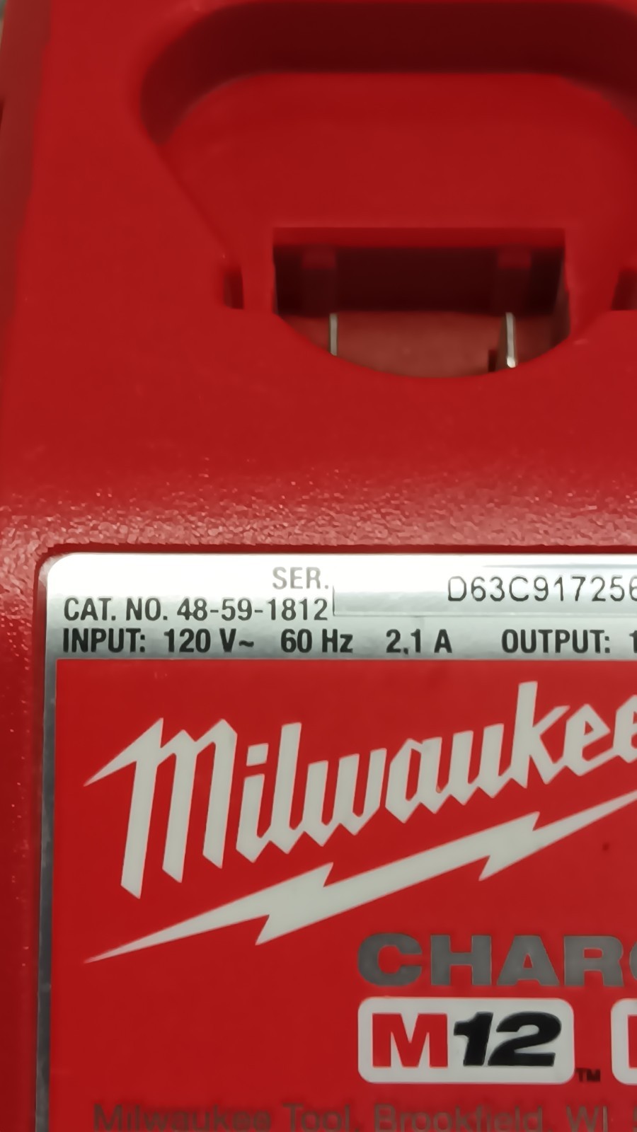 Milwaukee GENUINE New Battery Charger M18 & M12 48-59-1812 Lithium 12 18 Volt