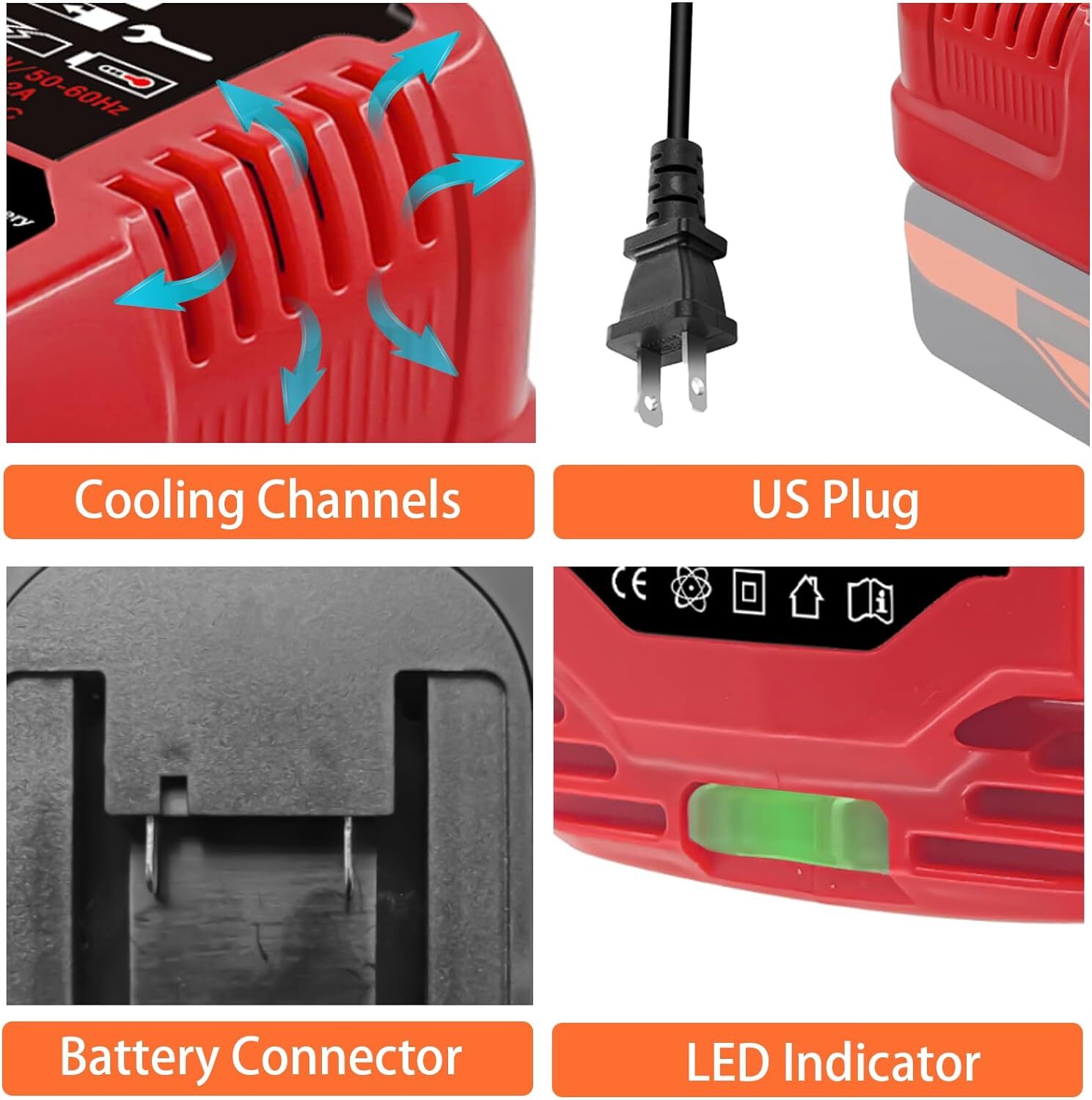 Charger for Black&Decker 20V MAX Li-ion Battery LBXR20 LBXR2020 LBX4020 LCS1620