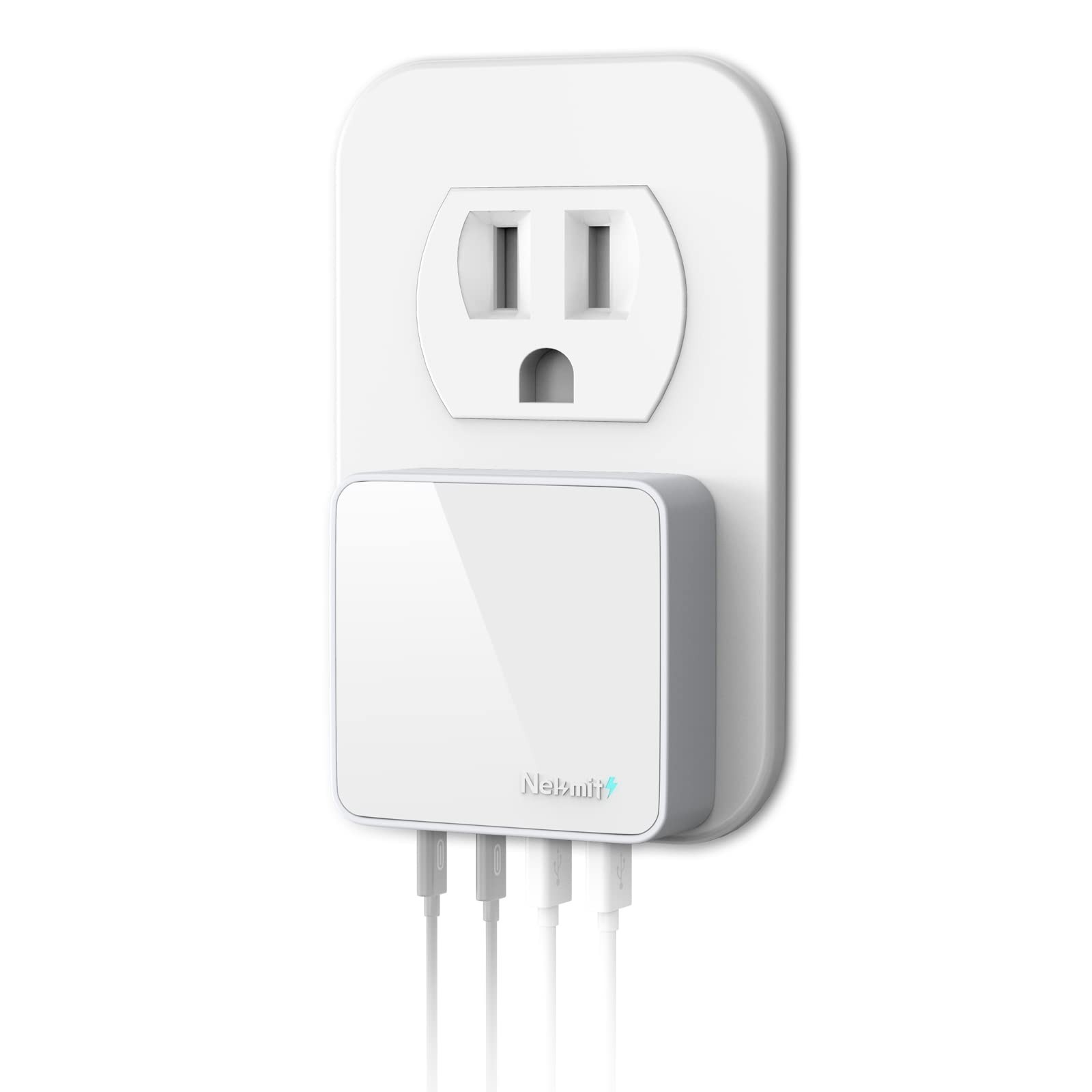 Nekmit Usb C Charger Thin Flat 52W 4-Port Wall Charger Two 20W Power Delivery