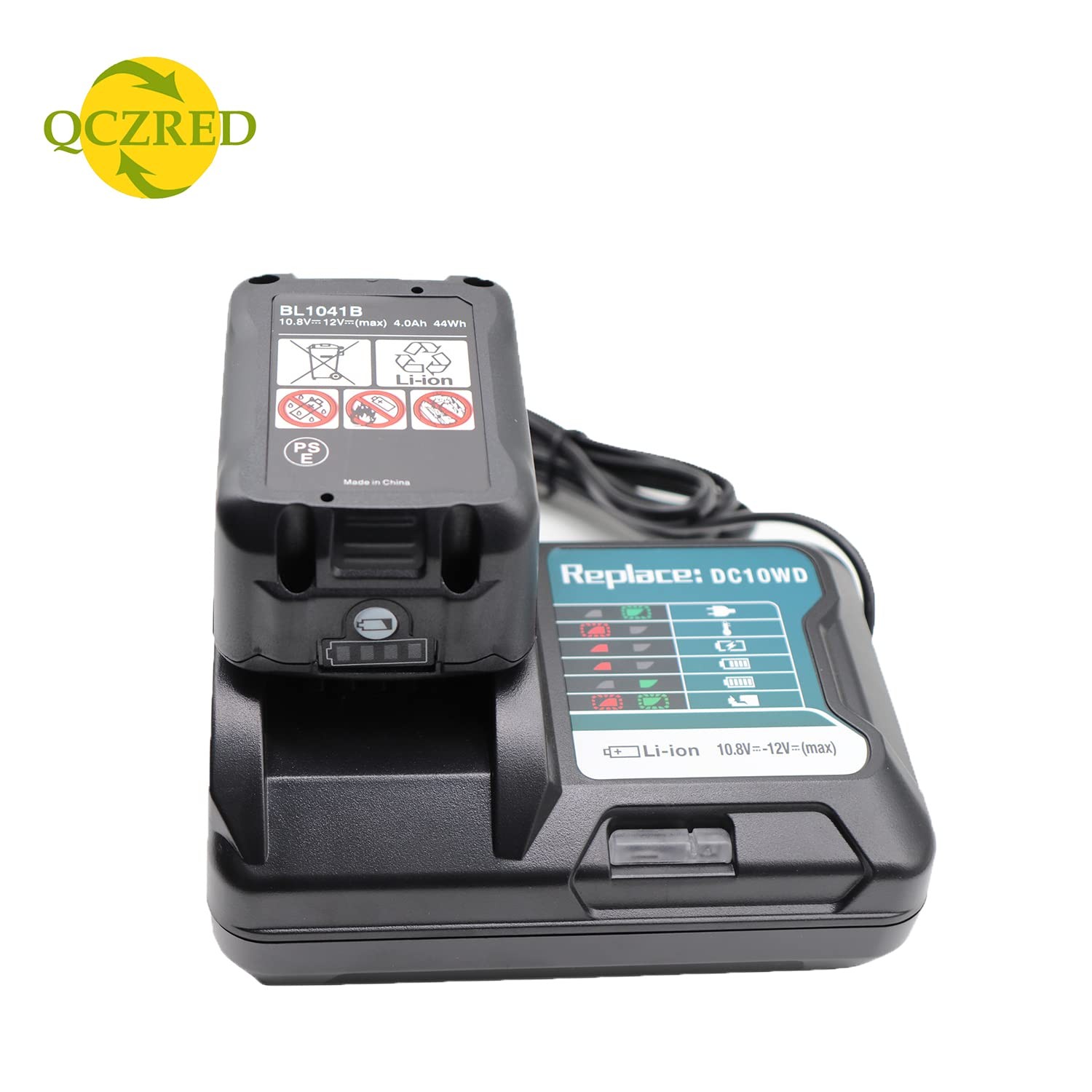 Qczred 2X 12V 2.0 Ah Bl1021B Battery Dc10Wd Charger Replace For Makita Bl1016