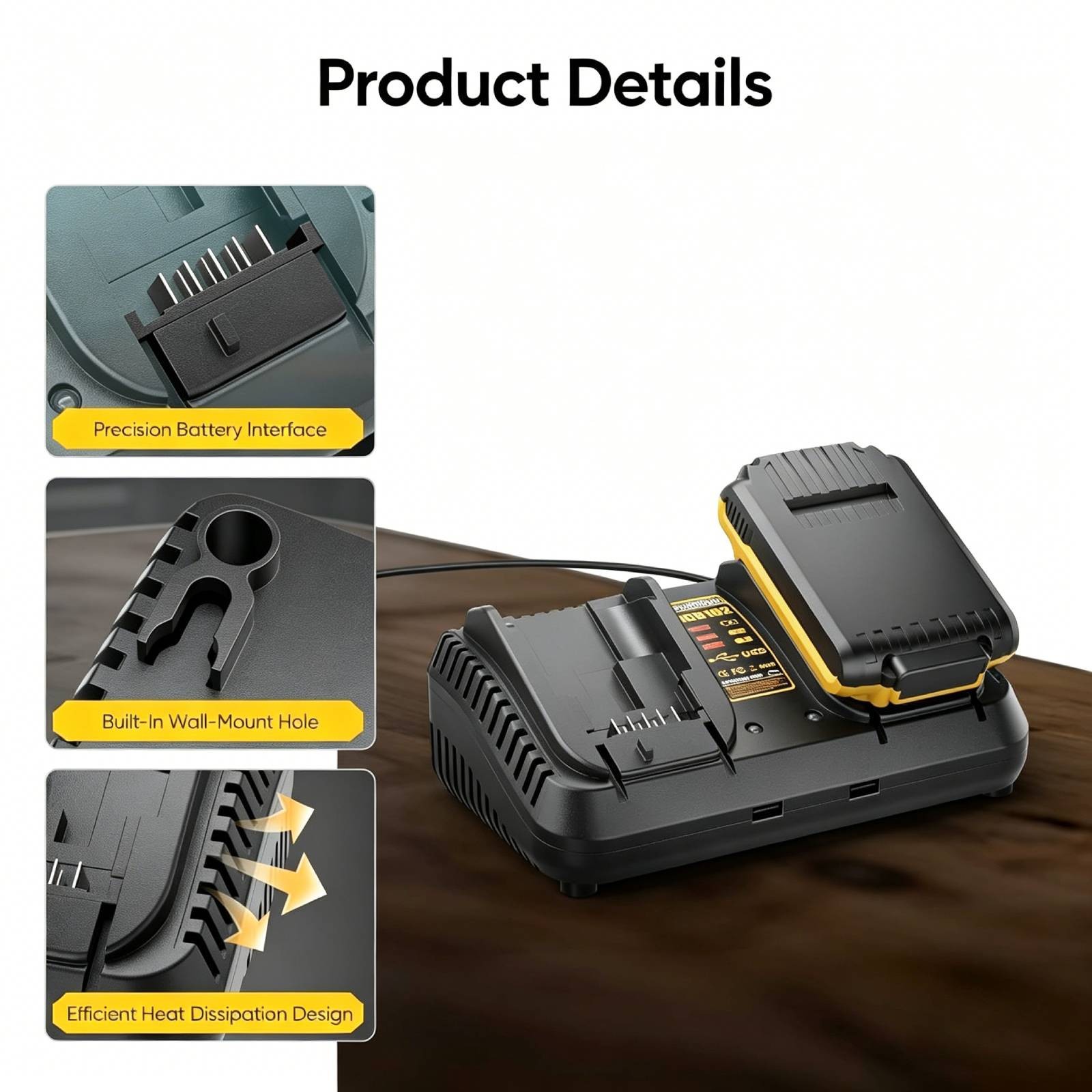 3A Dual Battery Fast Charger for DeWALT 12V 20V MAX Lithium DCB102 DCB115 DCB204