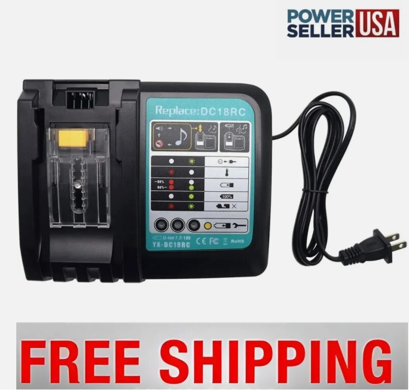 For Makita DC18RC 18V LXT Lithium‑Ion Rapid Optimum Battery Charger BL1830 1860