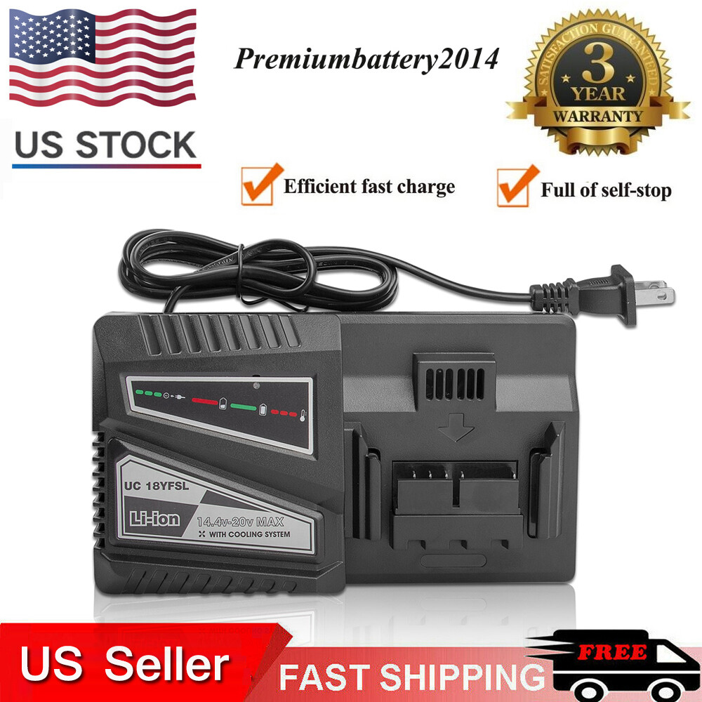 Battery Charger for HITACH UC18YKSL UC18YSL3 UC18YFSL 18V Li-ion Battery US Plug