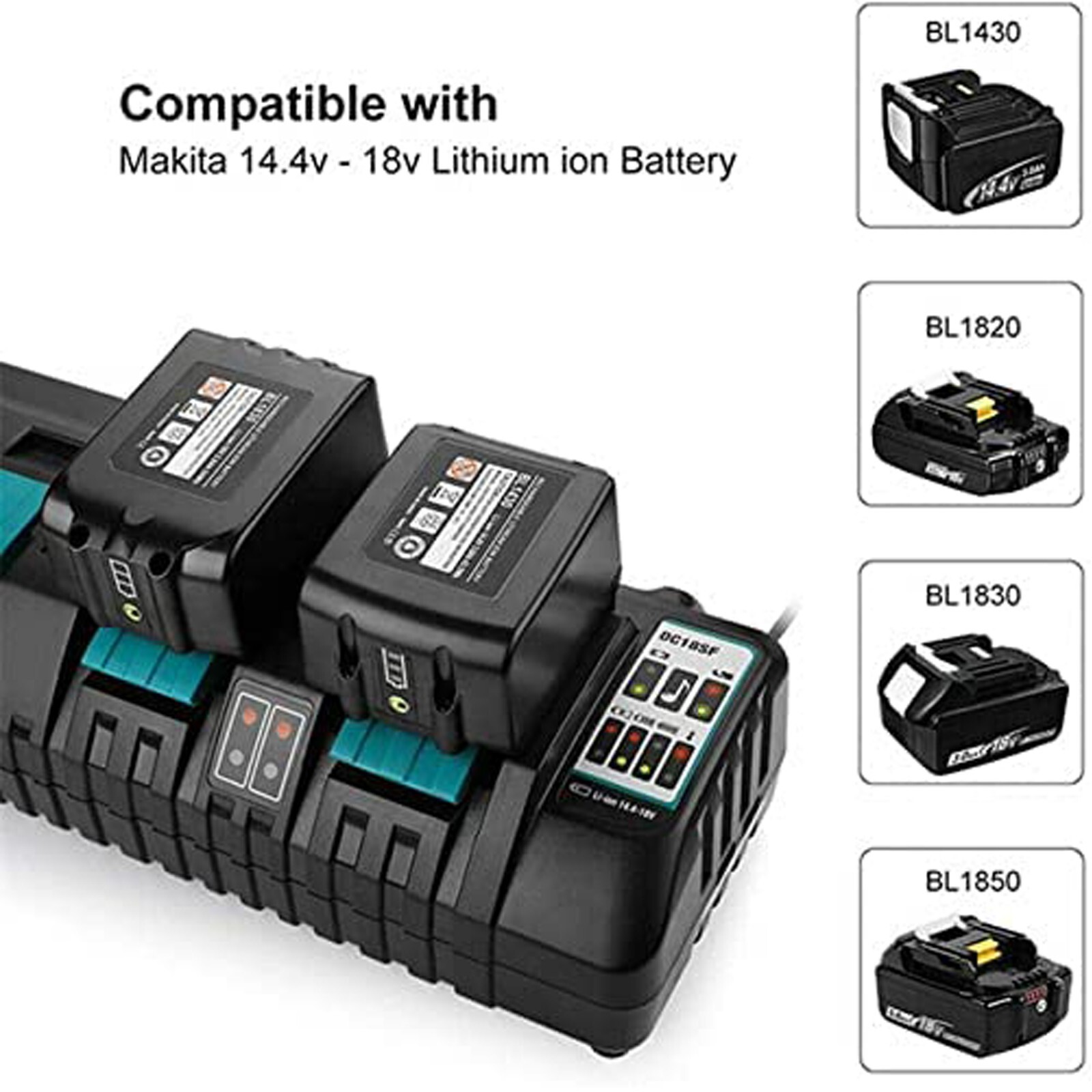 DC18SF 4-Port Charger for Makita Lithium Battery 18V Lithium-Ion Rapid Optimum