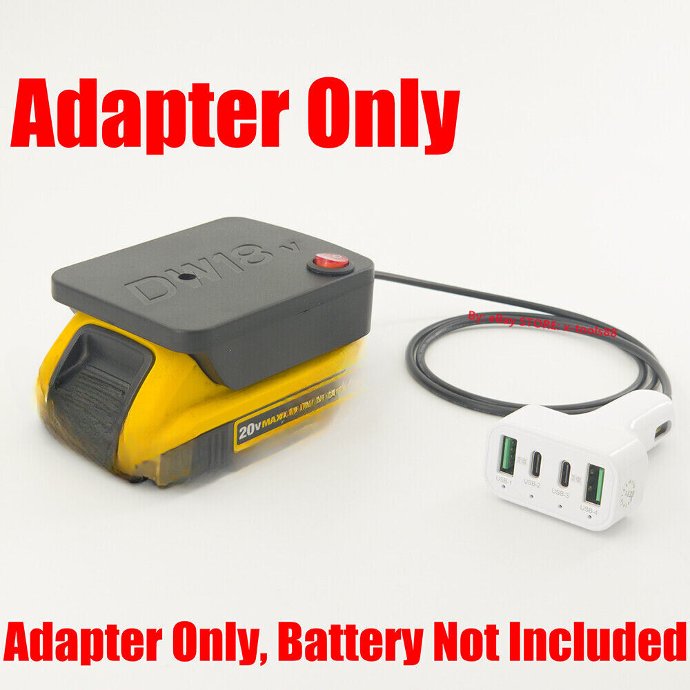 1x QC 3.0 &PD USB FAST Charge Adapter For DeWalt 20v MAX XR Battery-Adapter Only
