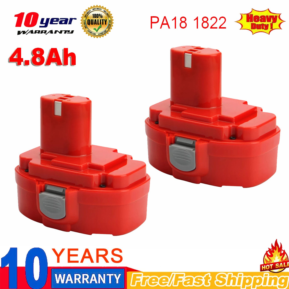 2X 4.8Ah 18V Ni-MH Replacement Battery For Makita 1822 1823 1833 1834 1835 PA18