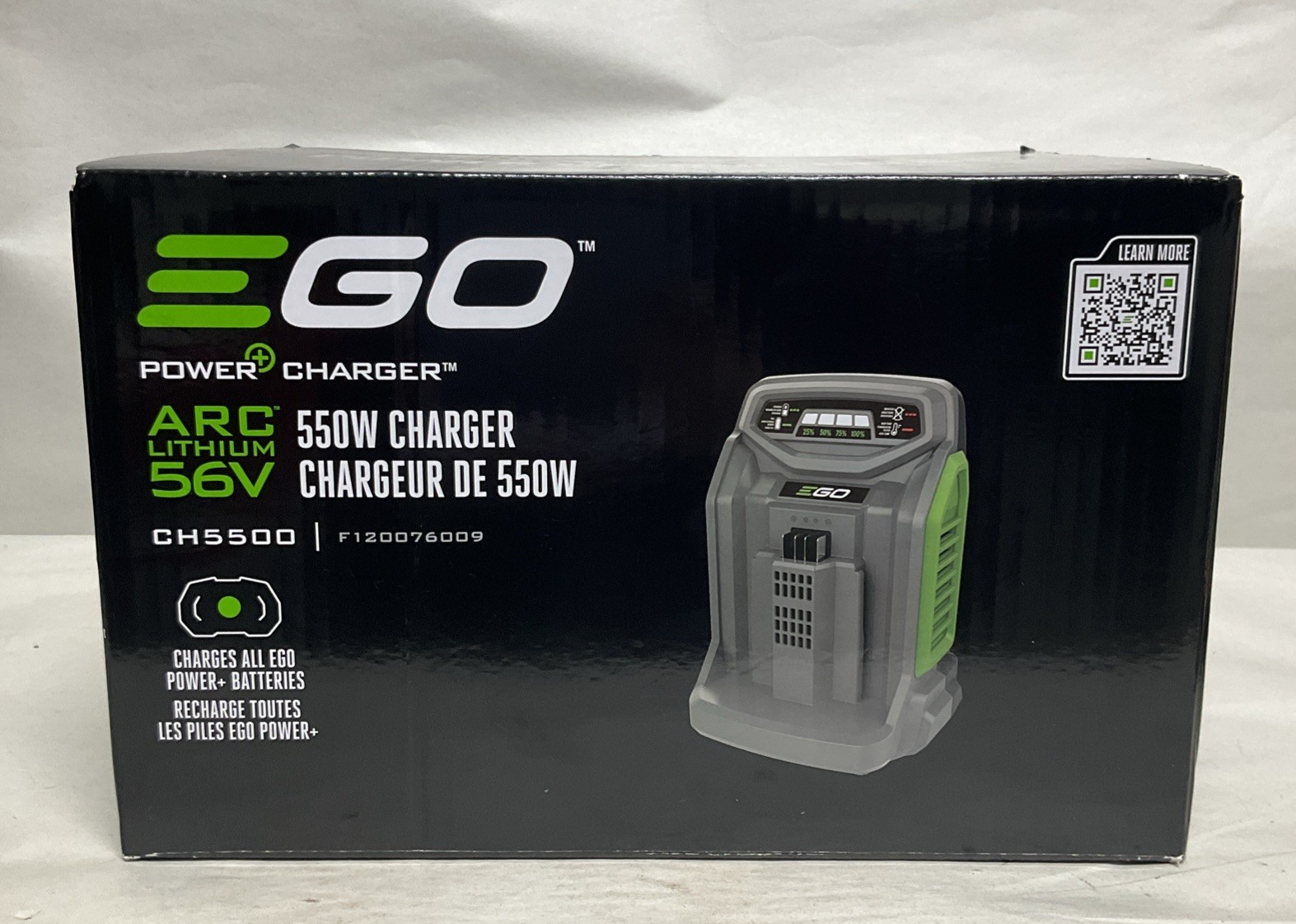 EGO CH5500 550W POWER+ Rapid Charger, for All Power+ 56V ARC Batteries Authentic
