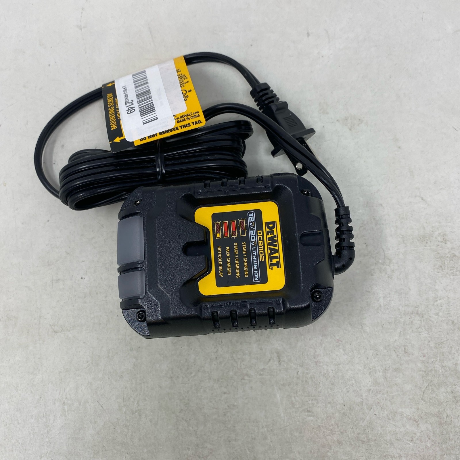 DEWALT DCB1102 12V/20V 2A Multi-Volt Charger, Black/Yellow