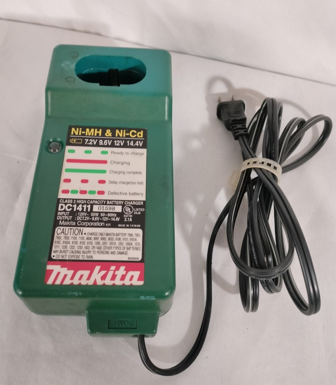 Makita DC1411 Battery Charger Ni-MH Ni-Cd 7.2V-9.6V-12V-14.4V-18V