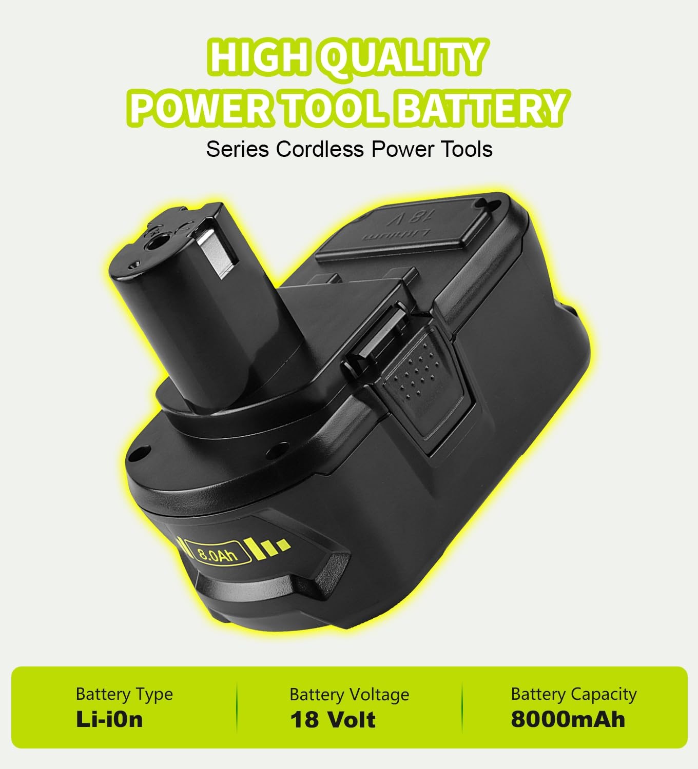 CKSTAYIL 2-Pack 8.0Ah 18V Replacement Battery for Ryobi and P117…