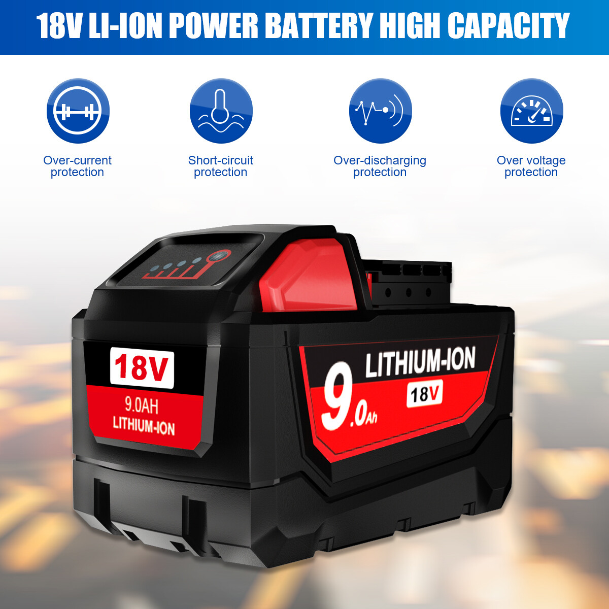 2pcs For Milwaukee For M18 Lithium 9.0AH Extended Capacity Battery 48-11-1890
