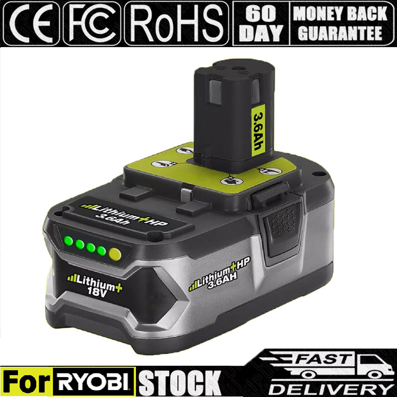 P107 Battery For RYOBI P108 18V One Plus High Capacity Lithium-ion Battery 3.6Ah